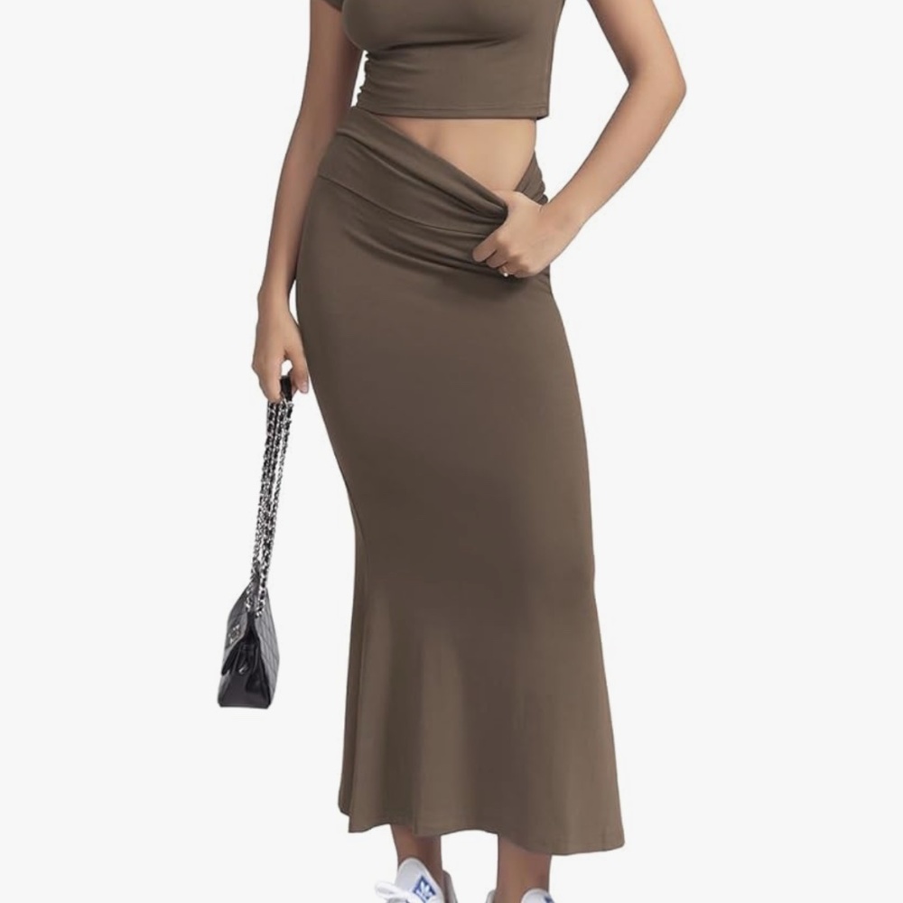 Elegant Brown Two-Piece Dress size L